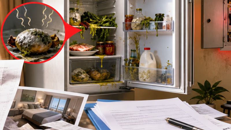 Repair evidence and spoiled fridge