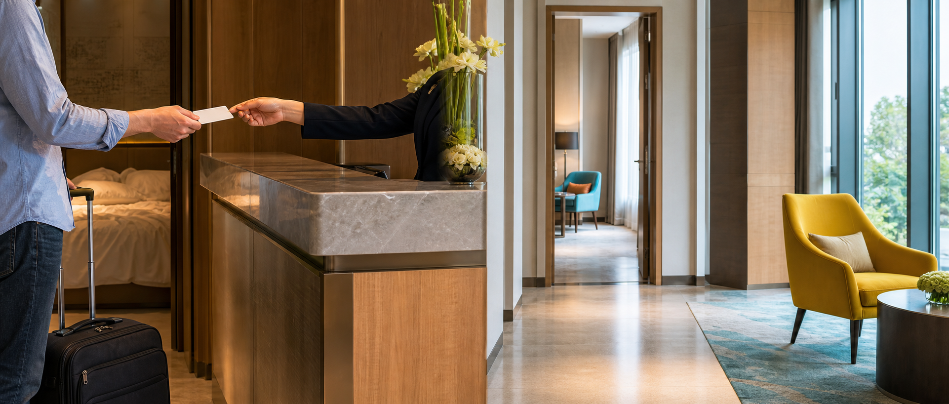 Hotel check-in changes at the front desk