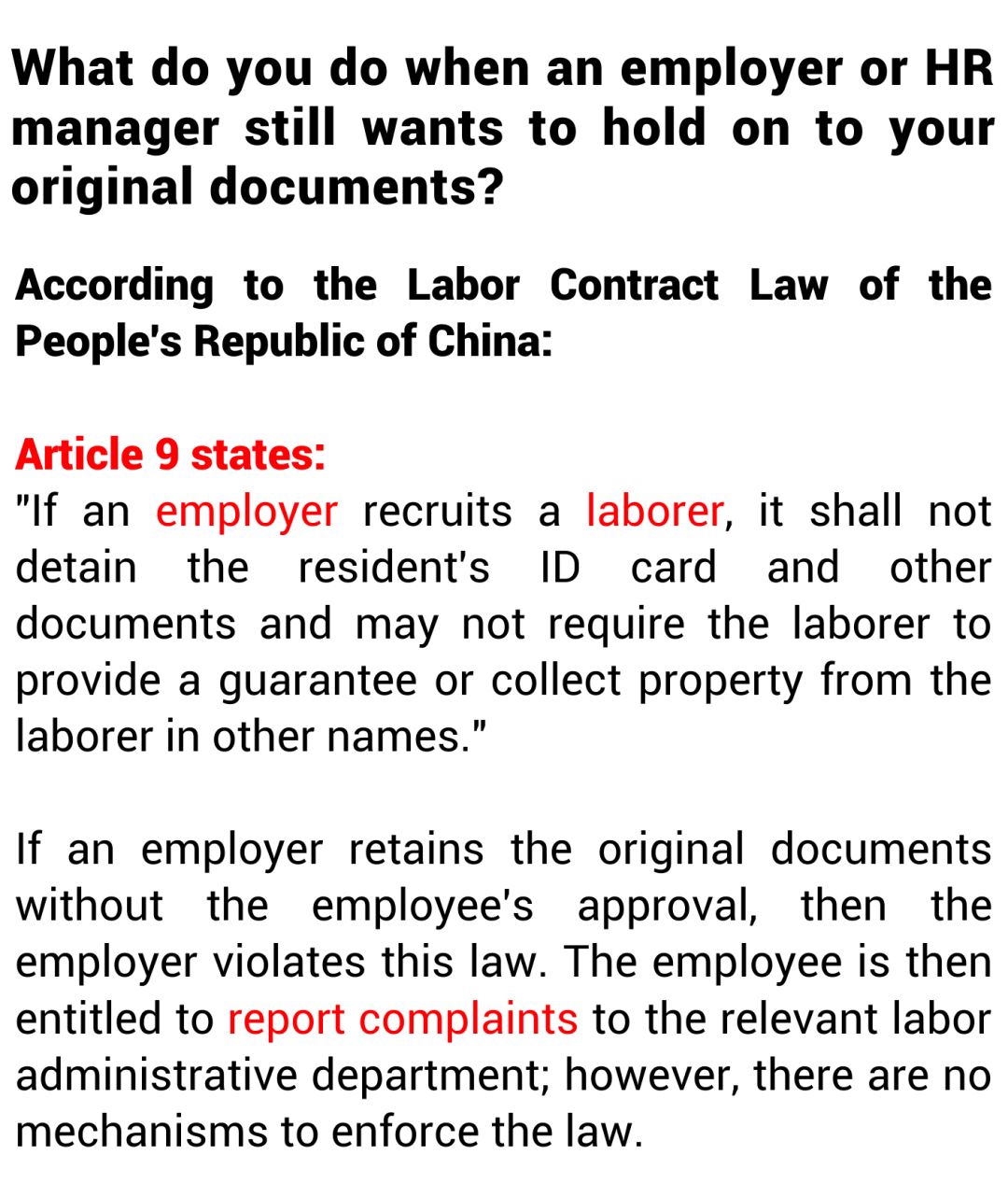 Is A Company Allowed To Hold On To Your Personal Documents?