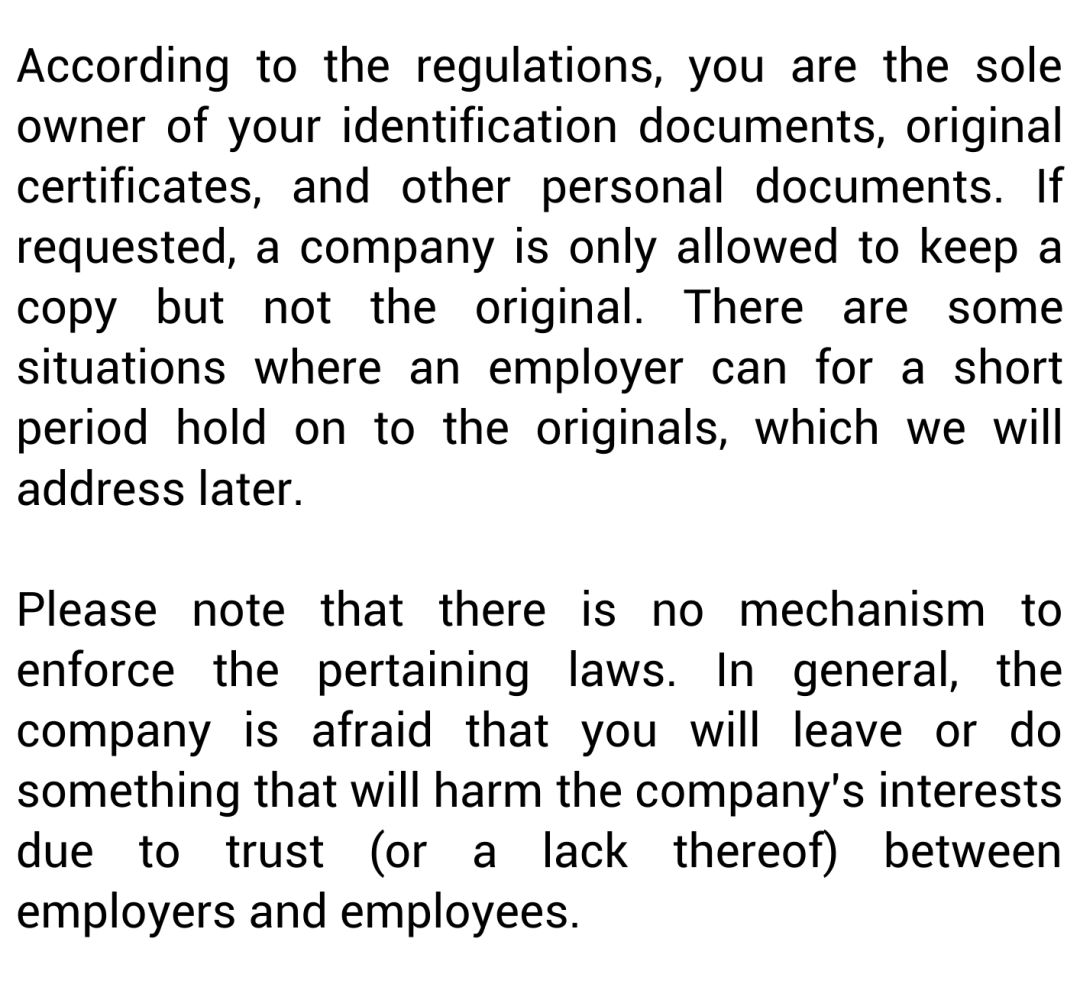 Is A Company Allowed To Hold On To Your Personal Documents?